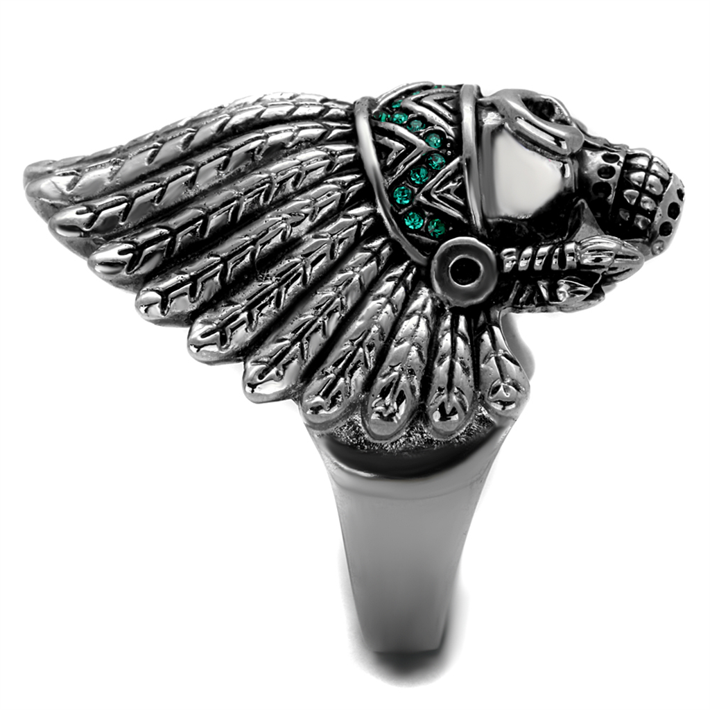 CJE2245 Wholesale Men's Stainless Steel Native American Statement Skull Ring