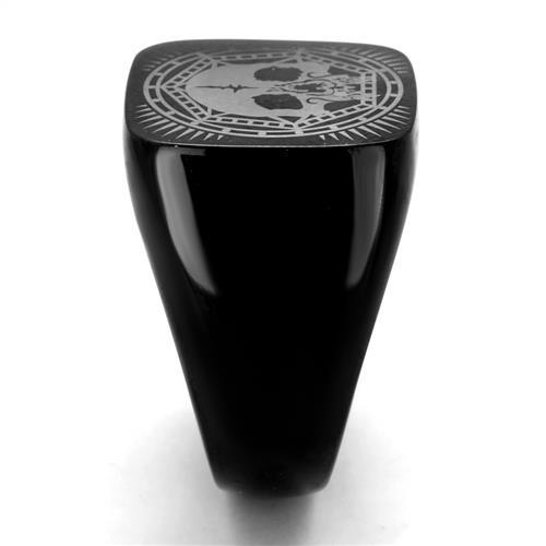 CJ2306 Wholesale Men's Stainless Steel IP Black Skull Ring