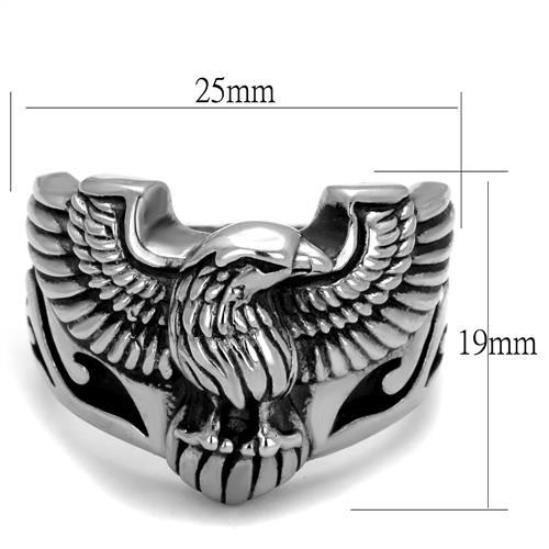 CJE2319 Wholesale Men's Stainless Steel Epoxy Jet Eagle Biker Ring