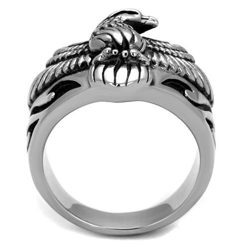 CJE2319 Wholesale Men's Stainless Steel Epoxy Jet Eagle Biker Ring