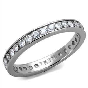 CJE2343 Wholesale Unisex Stainless Steel Clear AAA Grade CZ Minimal Eternity Ring