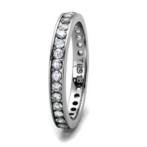 CJE2343 Wholesale Unisex Stainless Steel Clear AAA Grade CZ Minimal Eternity Ring