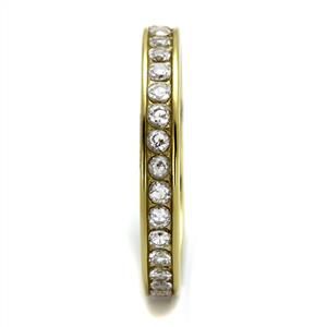 CJE2343G Wholesale Unisex Stainless Steel IP Gold Clear AAA Grade CZ Minimal Eternity Ring