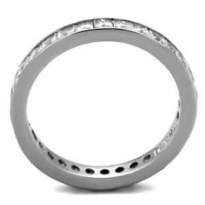 CJE2344 Wholesale Women's Stainless Steel Clear AAA Grade CZ Minimal Eternity Ring