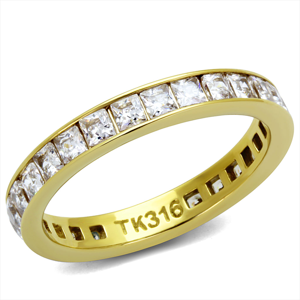 CJE2344G Wholesale Women's Gold Plated CZ Minimal Eternity Band