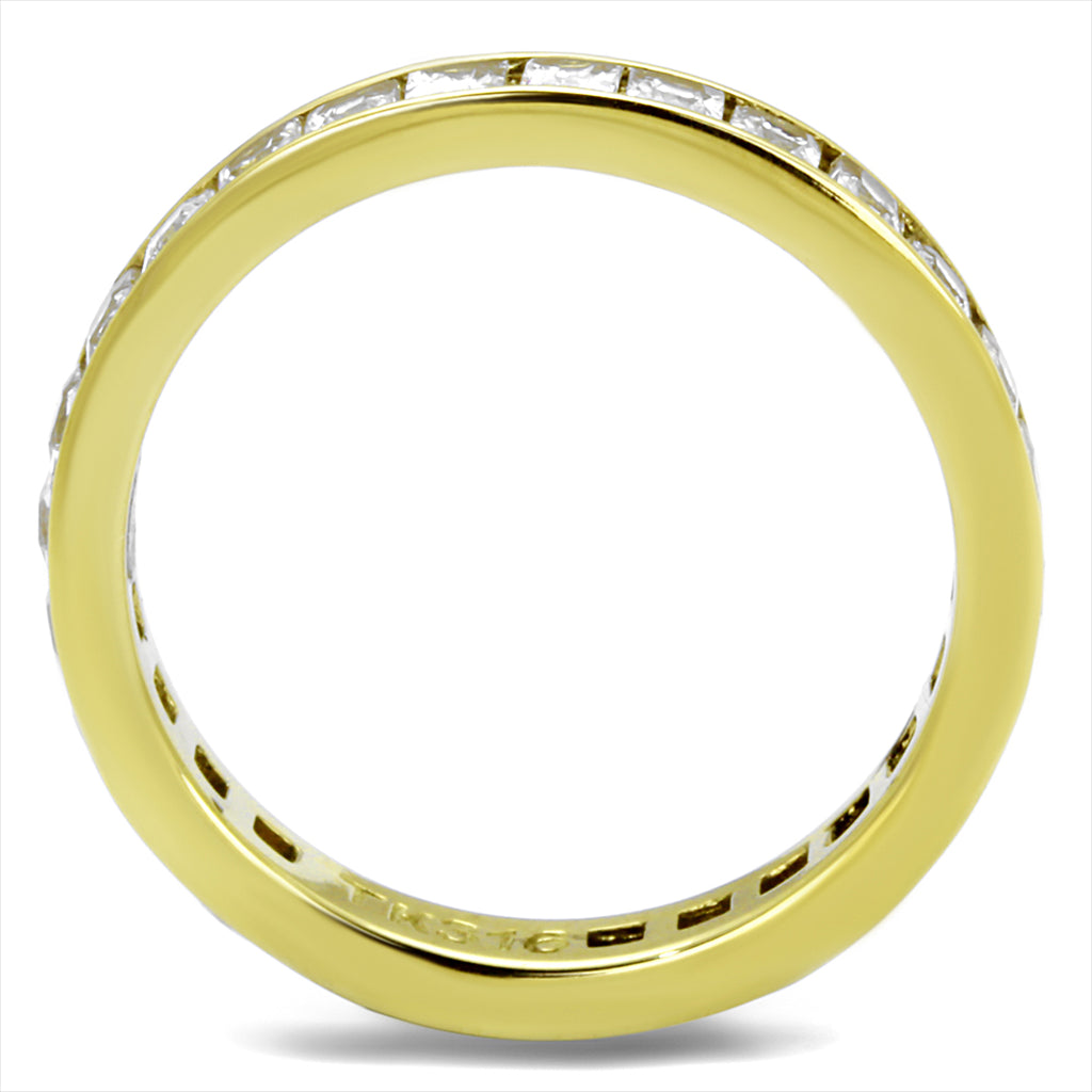 CJE2344G Wholesale Women's Gold Plated CZ Minimal Eternity Band