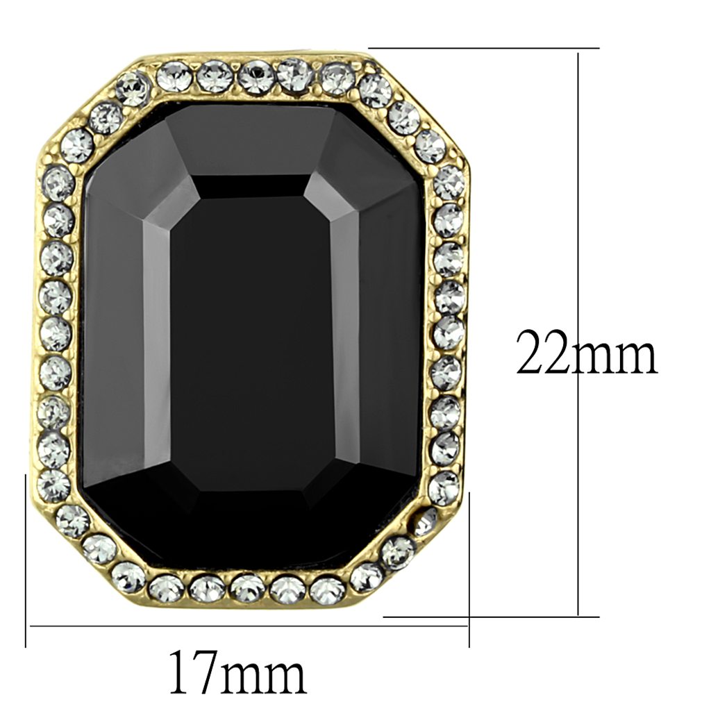 CJ2378 Wholesale Women's Stainless Steel IP Gold Top Grade Crystal Hematite Earrings