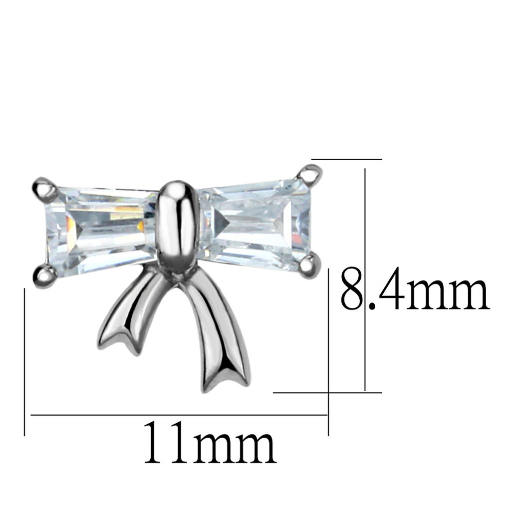 CJE2388 Women's Wholesale CZ Bow Earrings in Stainless Steel