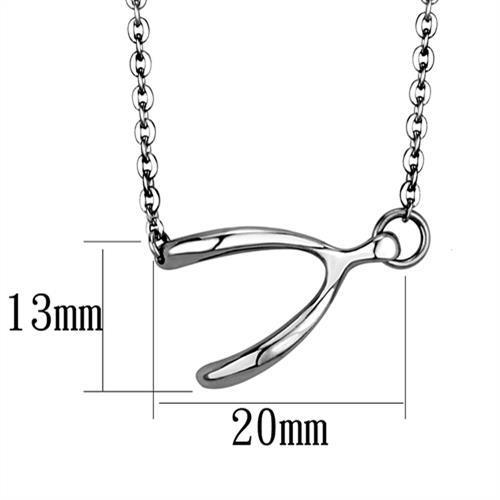 CJ2529 Wholesale Women&#39;s Stainless Steel High Polished Chain Wish Bone Pendant