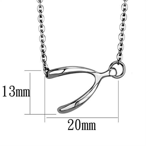 CJ2529 Wholesale Women's Stainless Steel High Polished Chain Wish Bone Pendant