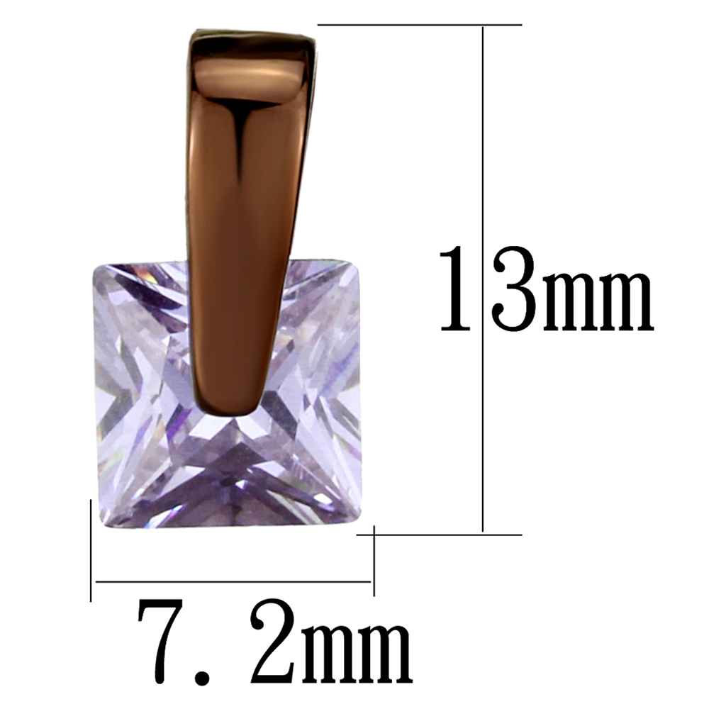 CJE2541 Women's Wholesale CZ Purple and Chocolate Plated Earring