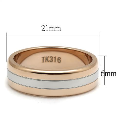 CJE2569 Wholesale Men's Stainless Steel Two-Tone IP Rose Gold Band