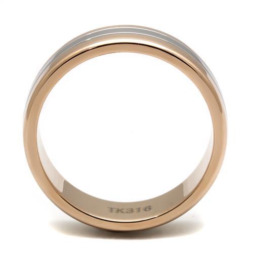 CJE2569 Wholesale Men's Stainless Steel Two-Tone IP Rose Gold Band