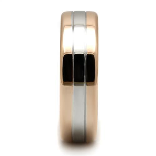 CJE2569 Wholesale Men's Stainless Steel Two-Tone IP Rose Gold Band