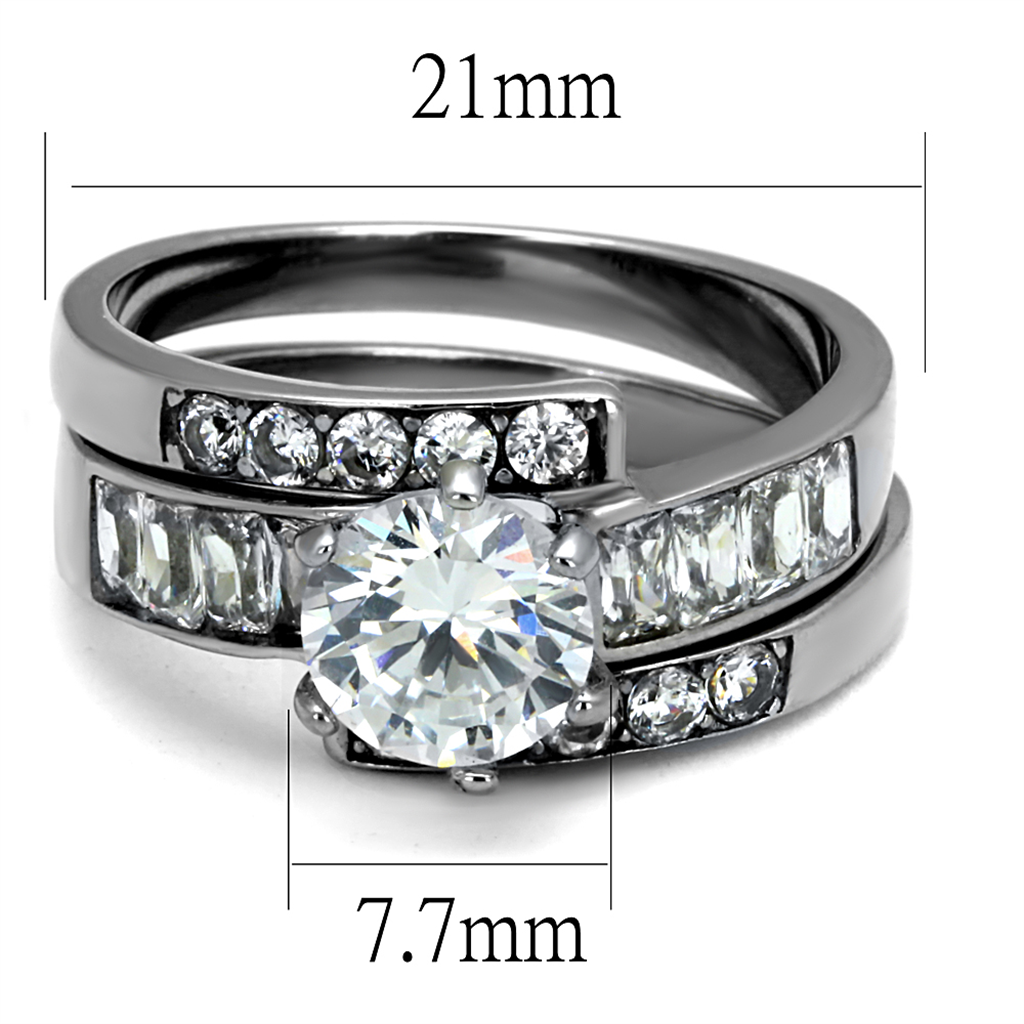 CJE2616 Wholesale Women's Stainless Steel 2.30 ct. CZ Spiral Band Wedding Ring