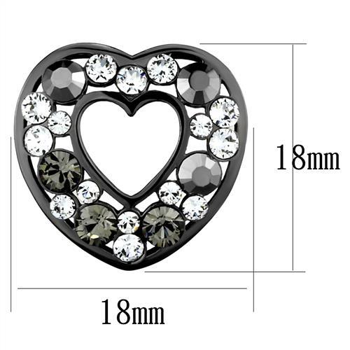CJE2627 Wholesale Women's Stainless Steel IP Light Black Top Grade Crystal Multi Color Earrings