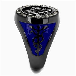 CJE2637 Wholesale Men's Stainless Steel Black Diamond Masonic Ring