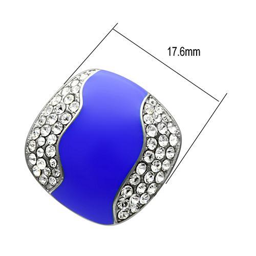 CJ623S Wholesale Blue Crystal Stainless Steel Earrings