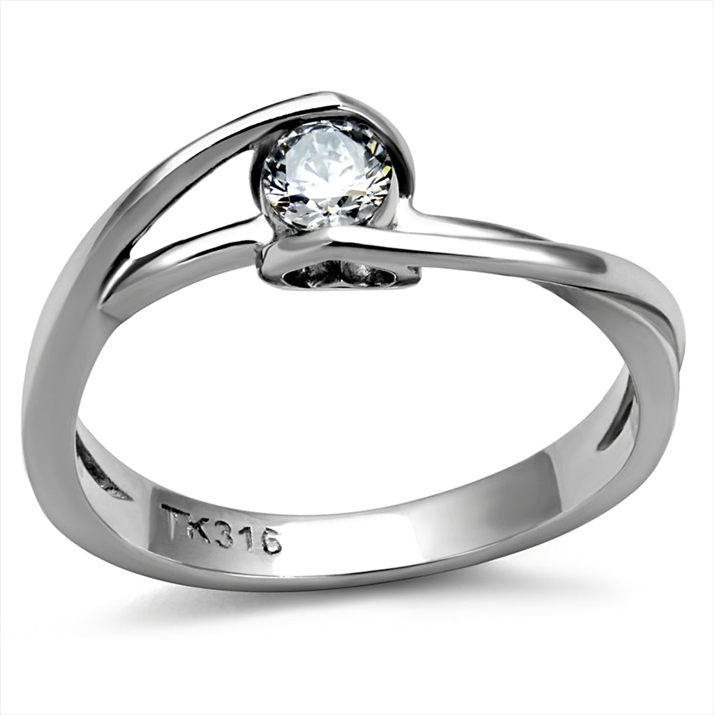 CJE2835 Wholesale Stainless Steel Clear AAA Grade CZ Ring