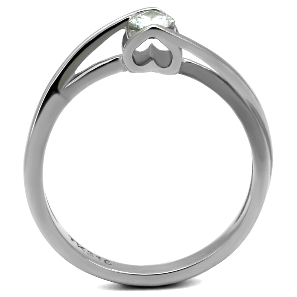 CJE2835 Wholesale Stainless Steel Clear AAA Grade CZ Ring