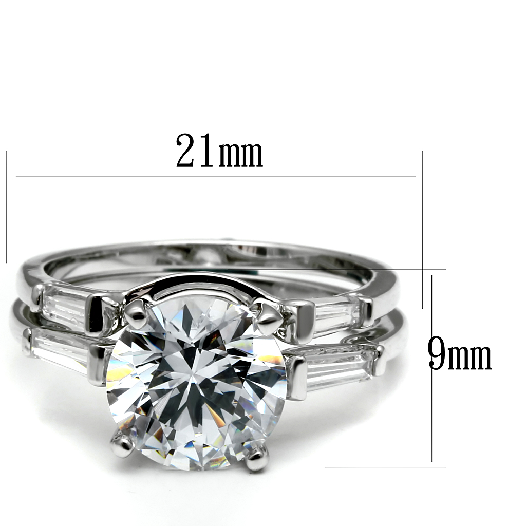CJE2878 Wholesale Women's Stainless Steel AAA Grade CZ Clear Ring Set