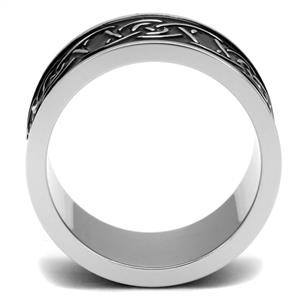 CJE2922 Wholesale Men's Stainless Steel Epoxy Jet Celtic Design Band