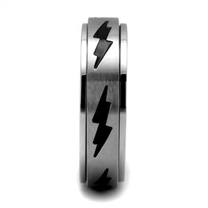 CJE2926 Wholesale Men's Stainless Steel Jet Epoxy Lighting Bolt Band