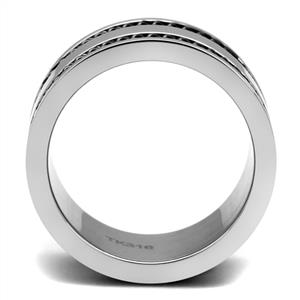 CJE2927 Wholesale Men's Stainless Steel Jet Epoxy Double Strand Band