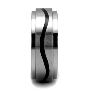 CJE2929 Wholesale Men's Stainless Steel Jet Epoxy Band
