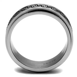 CJE2930 Wholesale Men's Stainless Steel Jet Epoxy Wave Design Band