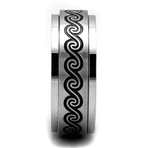 CJE2930 Wholesale Men's Stainless Steel Jet Epoxy Wave Design Band