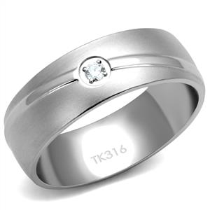 CJE2931 Wholesale Men's Stainless Steel Clear AAA Grade CZ Band