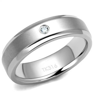 CJE2934 Wholesale Men's Stainless Steel Clear AAA Grade CZ Band