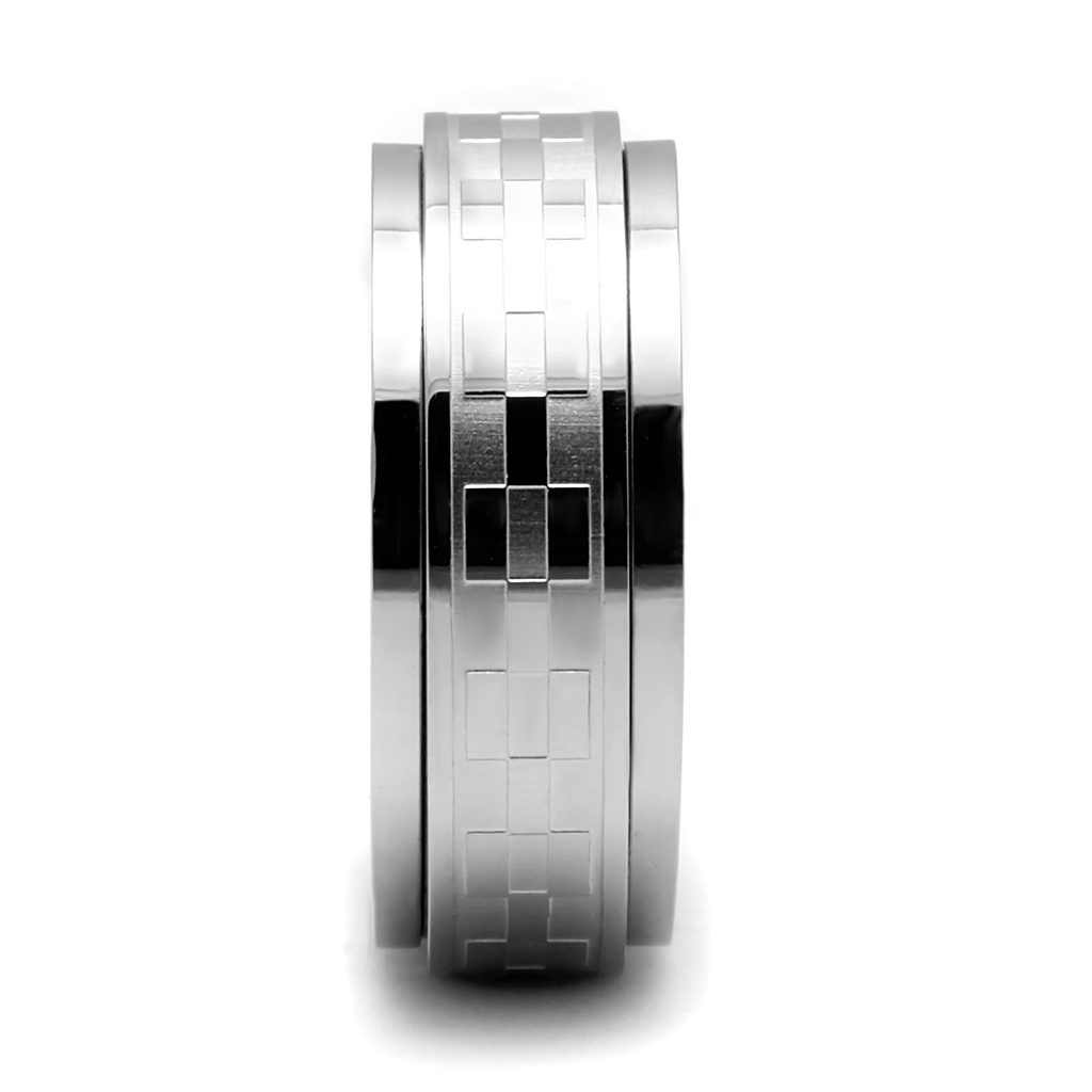 CJE2942 Wholesale Men's Stainless Steel Checkered Design Band