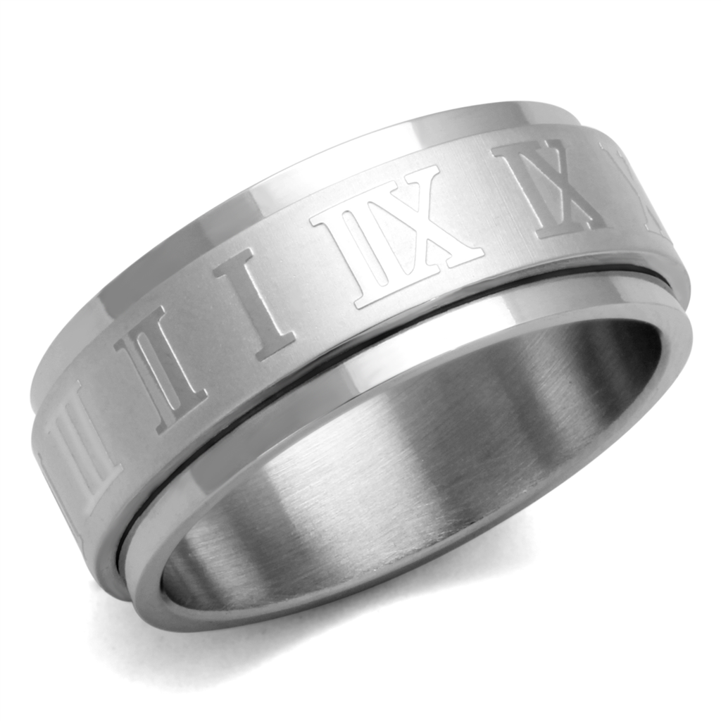 CJE2943 Wholesale Men's Stainless Steel Roman Numeral Band