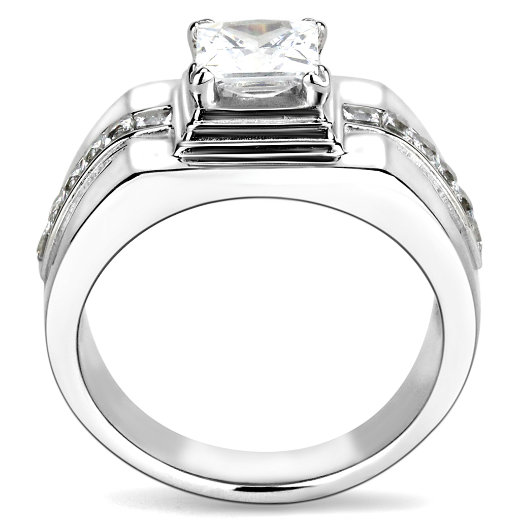 CJE3011 Wholesale Men's Clear Square AAA Grade CZ Ring
