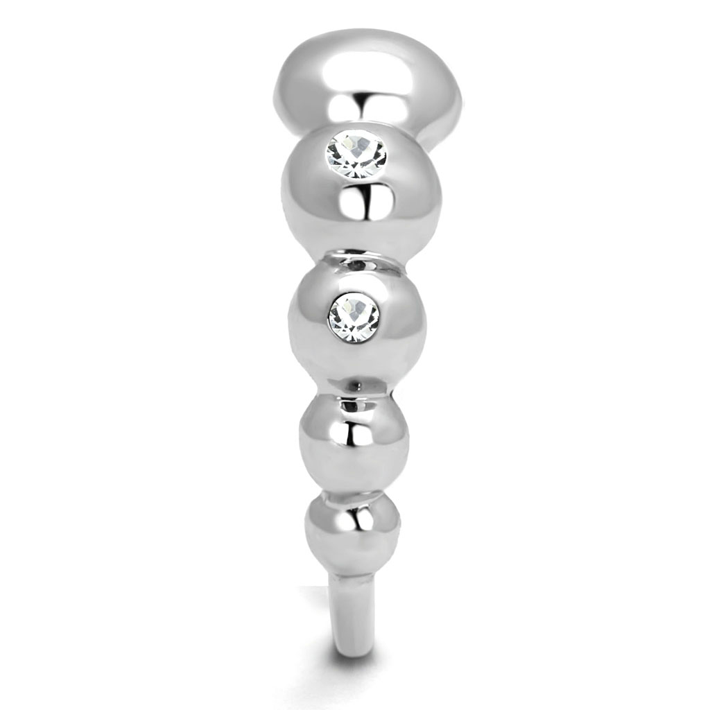 CJE3087 Wholesale Stainless Steel Clear Round CZ Bubble Cocktail Ring