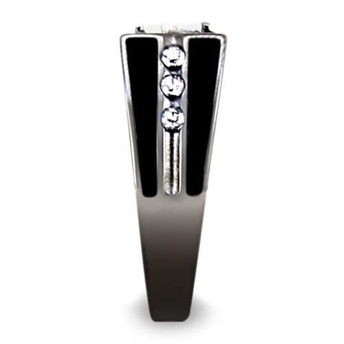 CJE3116 Wholesale Men's Stainless Steel Two-Tone IP Black AAA Grade CZ Clear Masonic Ring