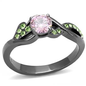 CJE3132 Wholesale Women's Stainless Steel IP Light Black Rose AAA Grade CZ Fashion Ring