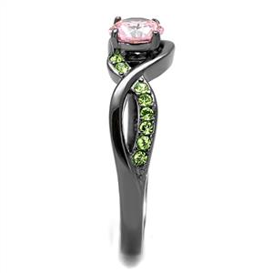 CJE3132 Wholesale Women's Stainless Steel IP Light Black Rose AAA Grade CZ Fashion Ring