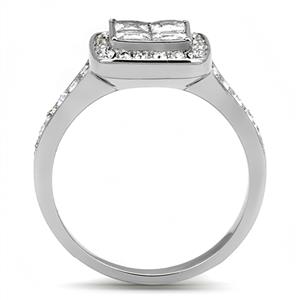 CJE3137 Wholesale Women's Stainless Steel Clear AAA Grade CZ Ring