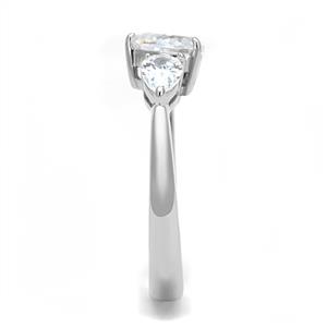 CJE3138 Wholesale Women's Stainless Steel Clear AAA Grade CZ Heart Ring