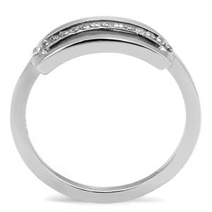 CJE3177 Wholesale Women&#39;s Stainless Steel Clear AAA Grade CZ Fashion Ring