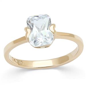 CJE3179 Wholesale Women's Stainless Steel IP Rose Gold Clear AAA Grade CZ Fashion Ring
