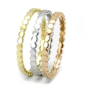 CJE3180 Wholesale Women's Stainless Steel IP Gold & IP Rose Gold Stackable Rings