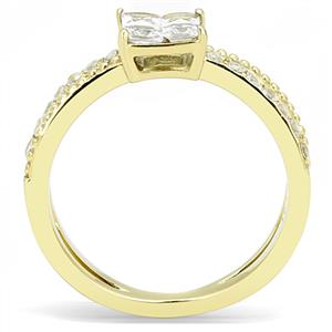 CJE3181 Wholesale Women's Stainless Steel IP Gold Clear AAA Grade CZ Fashion Ring