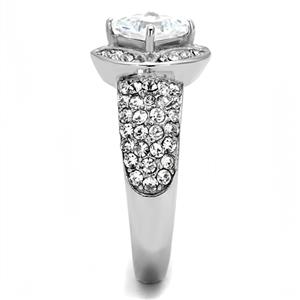 CJE3206 Wholesale Women's Stainless Steel Clear AAA Grade CZ Ring