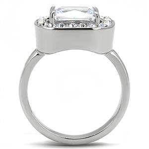 CJE3209 Wholesale Women's Stainless Steel Clear AAA Grade CZ Fashion Ring