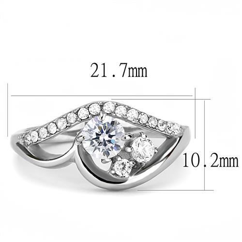 CJE3243 Wholesale Women&#39;s Stainless Steel AAA Grade CZ Clear Minimal Cluster Ring