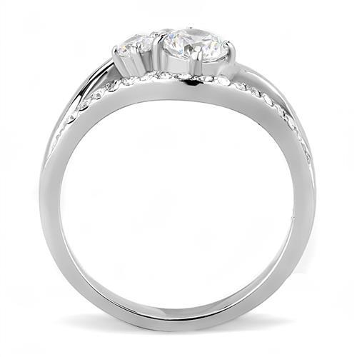 CJE3243 Wholesale Women&#39;s Stainless Steel AAA Grade CZ Clear Minimal Cluster Ring